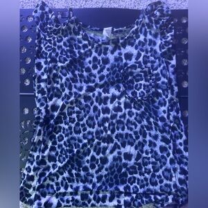 Love Black and Gray Leopard Print Women's Top